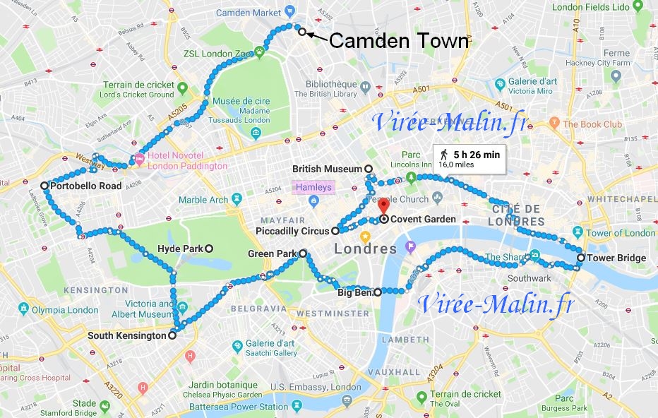 carte touristique de londres