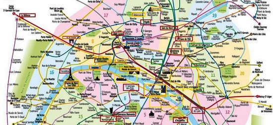 plan sites touristiques paris