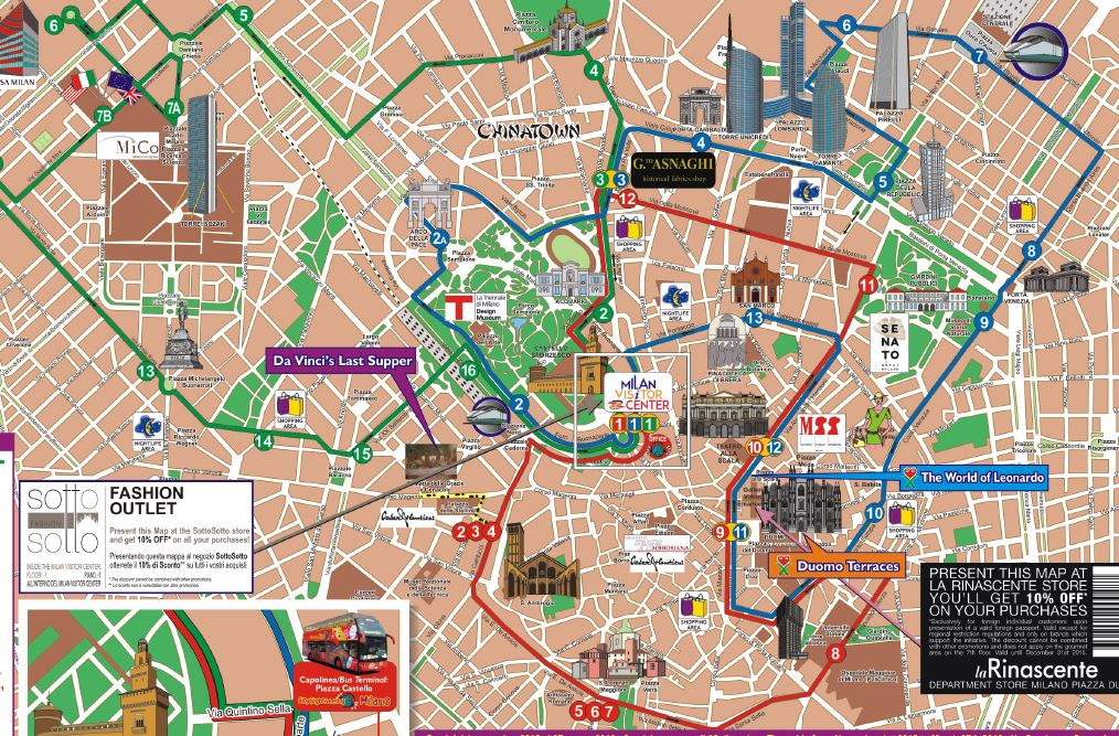 carte de milan touristique