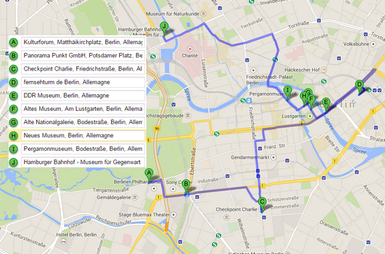 plan googleMap pour visiter berlin plan googleMap pour visiter berlin