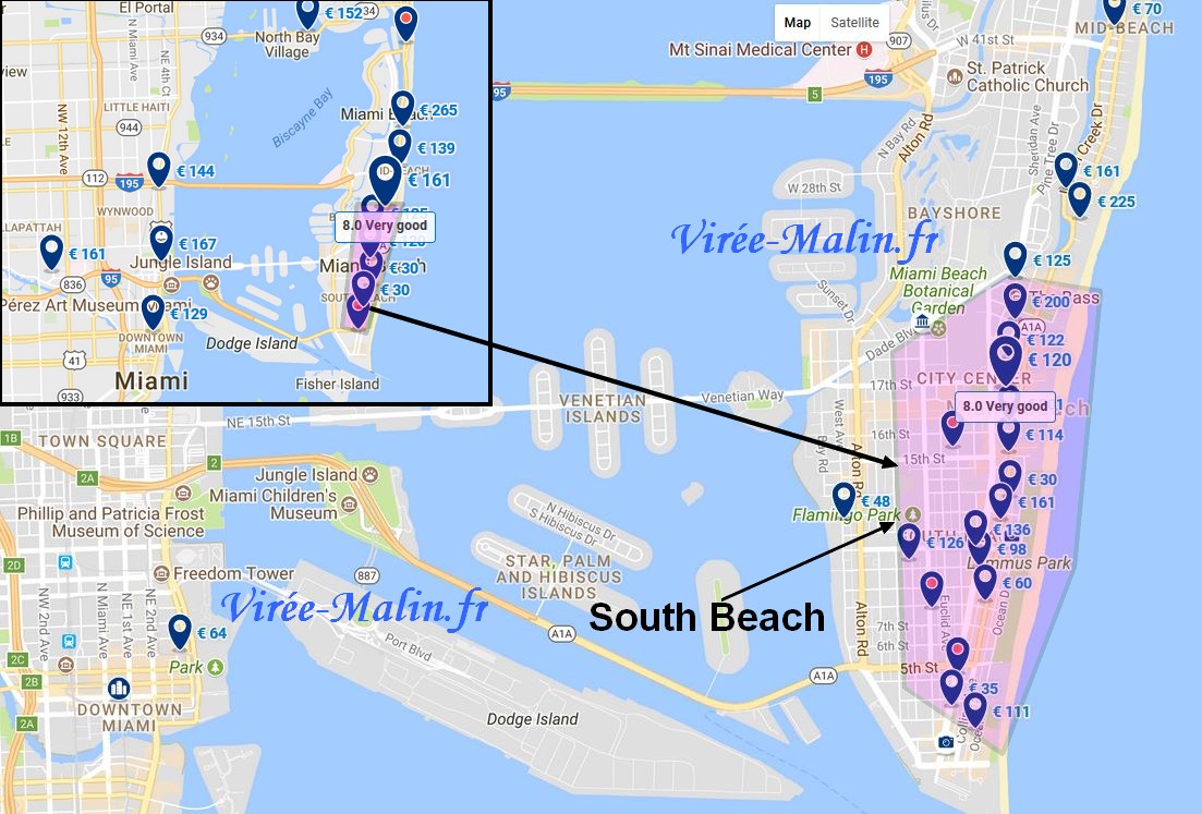 carte touristique miami