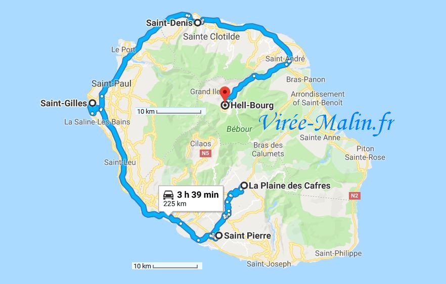 Les villes de l'ouest de la réunion