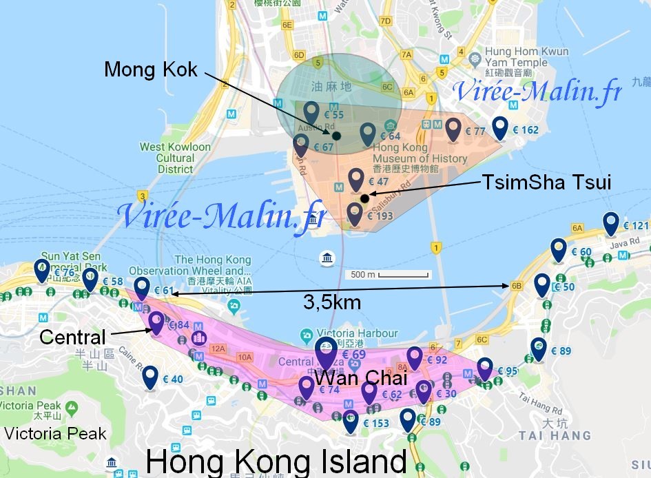 carte hong kong quartiers