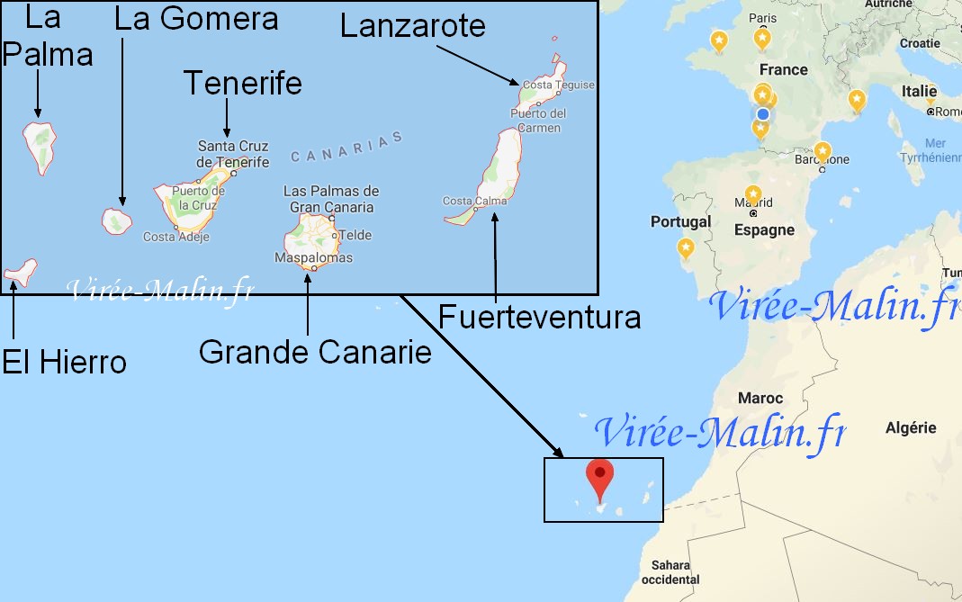 les canaries carte du monde