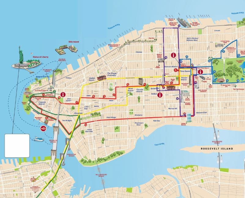 nyc bus tour route