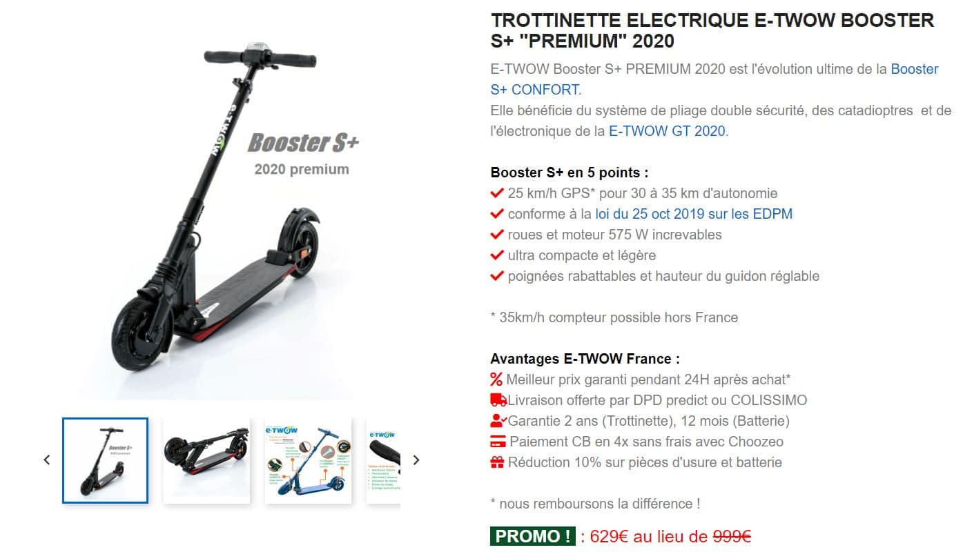 Avis et commentaires de ETWOW BOOSTER GT SL 2022 I Trottinette électrique  légère et puissante