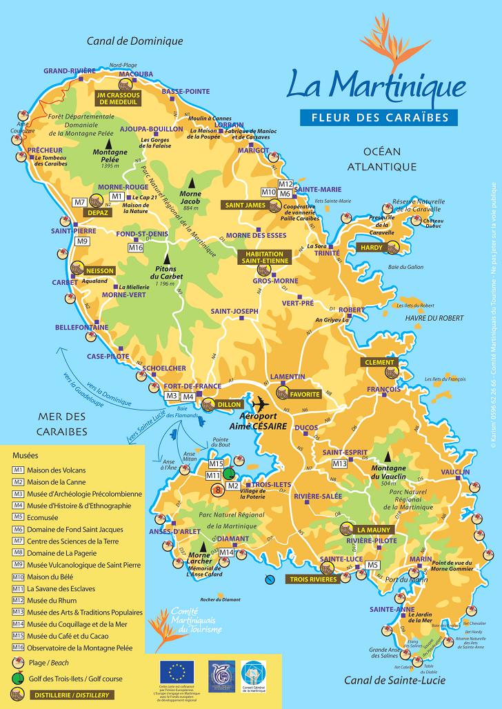 carte touristique martinique