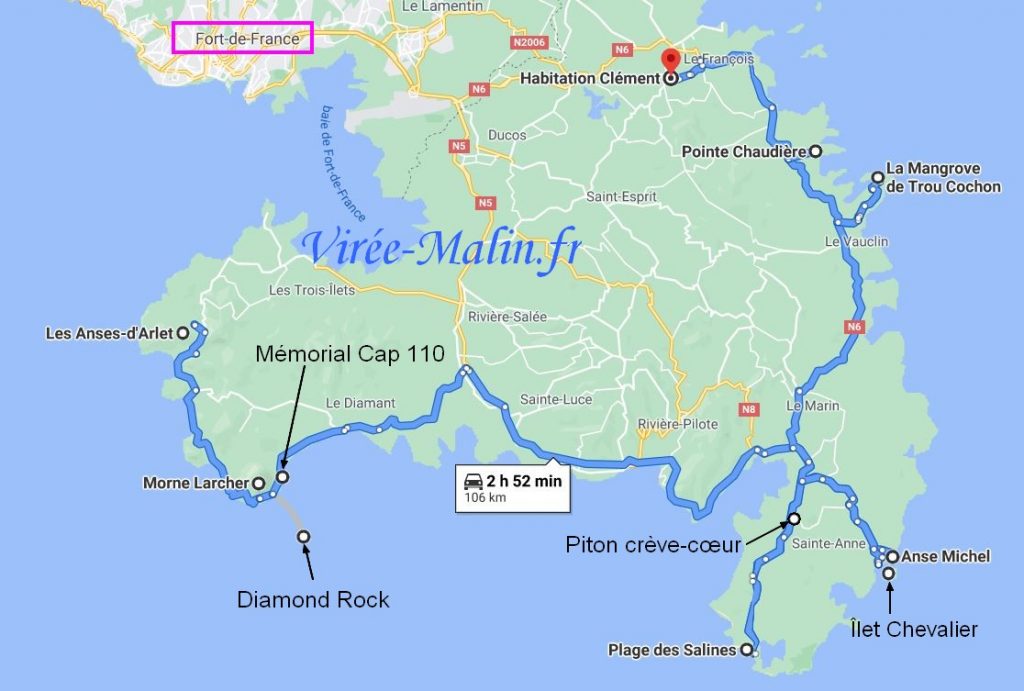 visite-martinique-sud-cartegoogle-