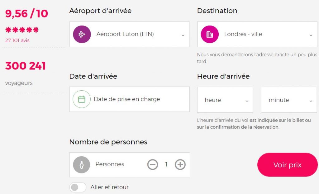 prix-taxi-privee-luton-aeroport-vers-londres