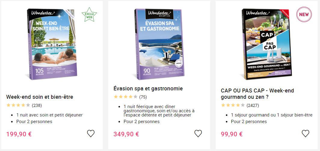 Coffret Cadeau CAP OU PAS CAP - Week-end gourmand ou zen ?