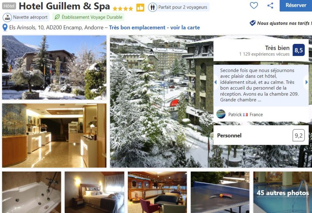 hotel-guillem-et-spa-encamp-proche-station-grandvalira