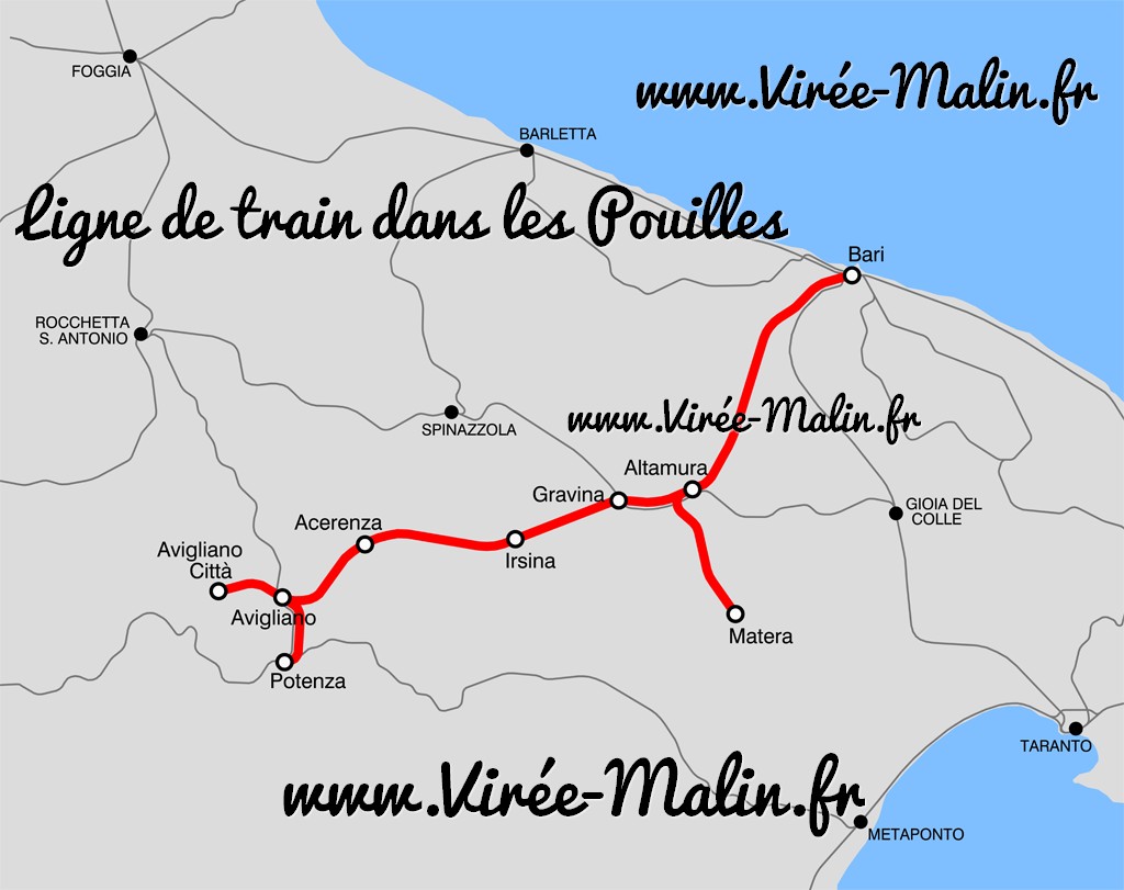 ligne-de-train-Pouilles-Carte